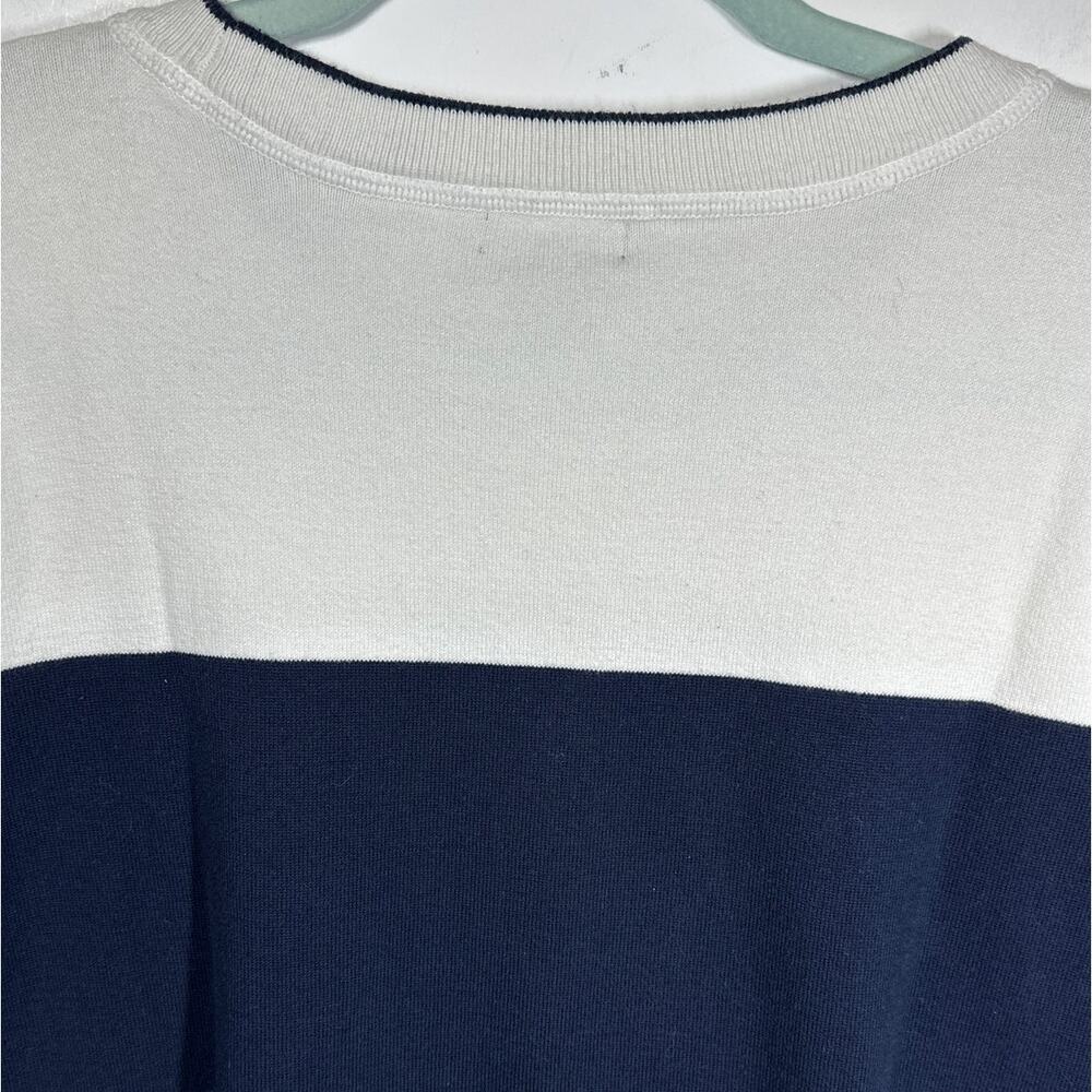 Eddie Bauer Colorblock Two-Tone 3/4 Sleeve Sweater Top Blue White Size 2XL ** - Picture 7 of 9